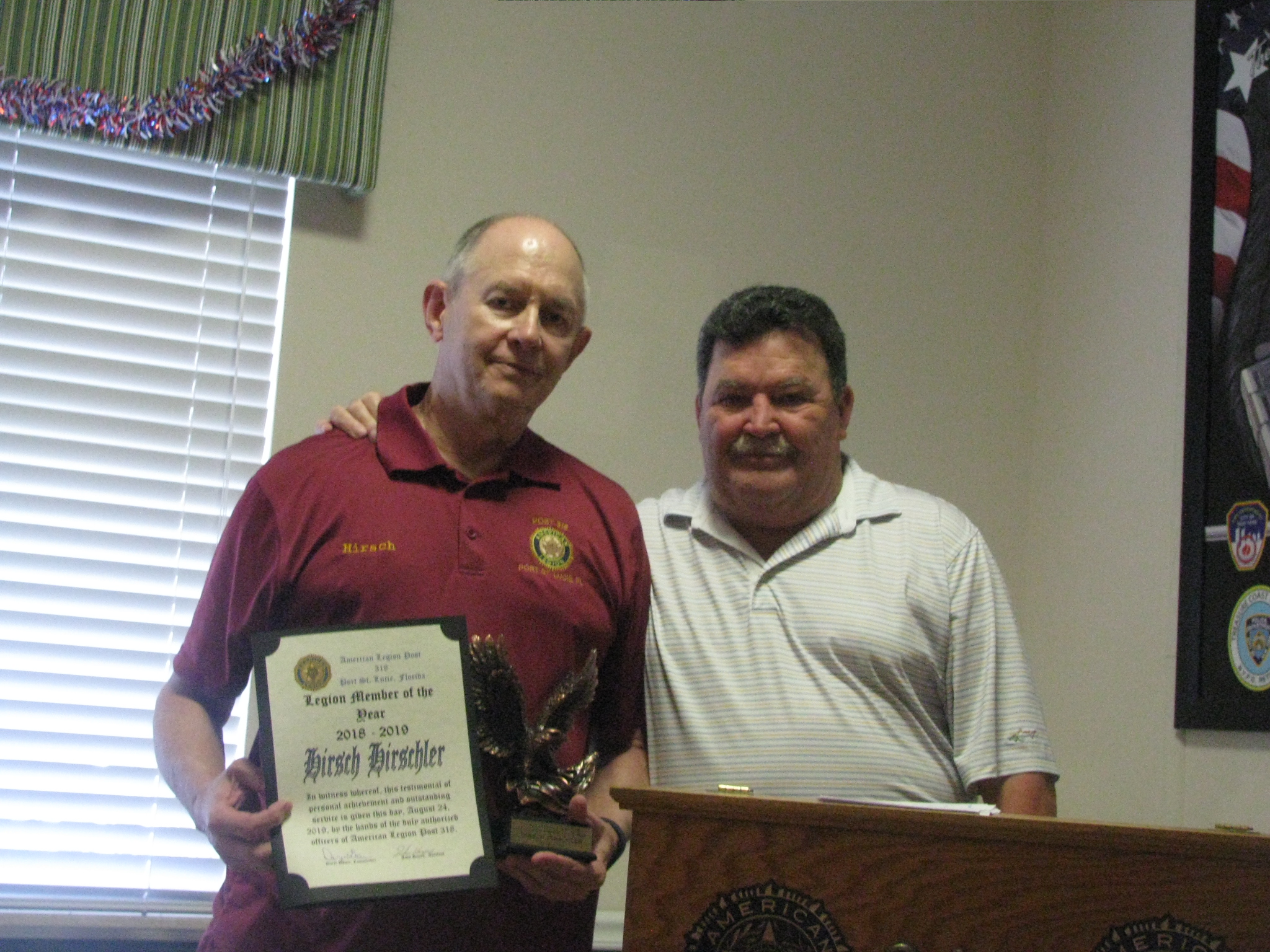 Legion Member of the Year to Hirsch Hirschler